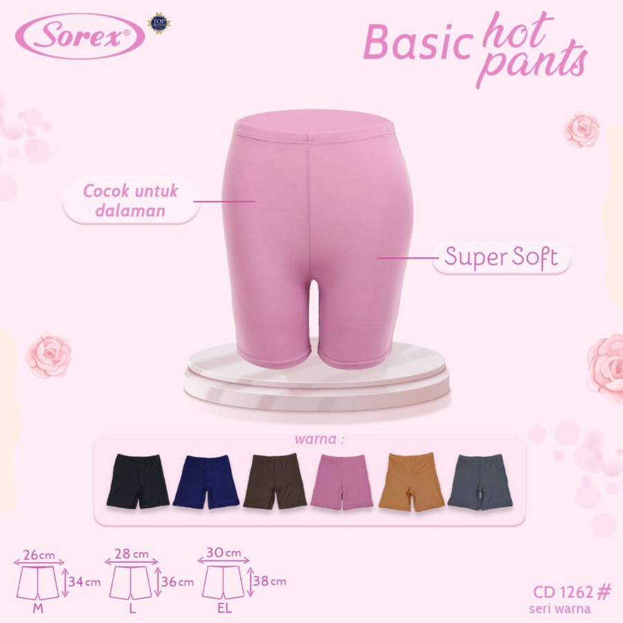 celana dalam wanita boxer hotpants basic sorex 1261 1262 anti intip