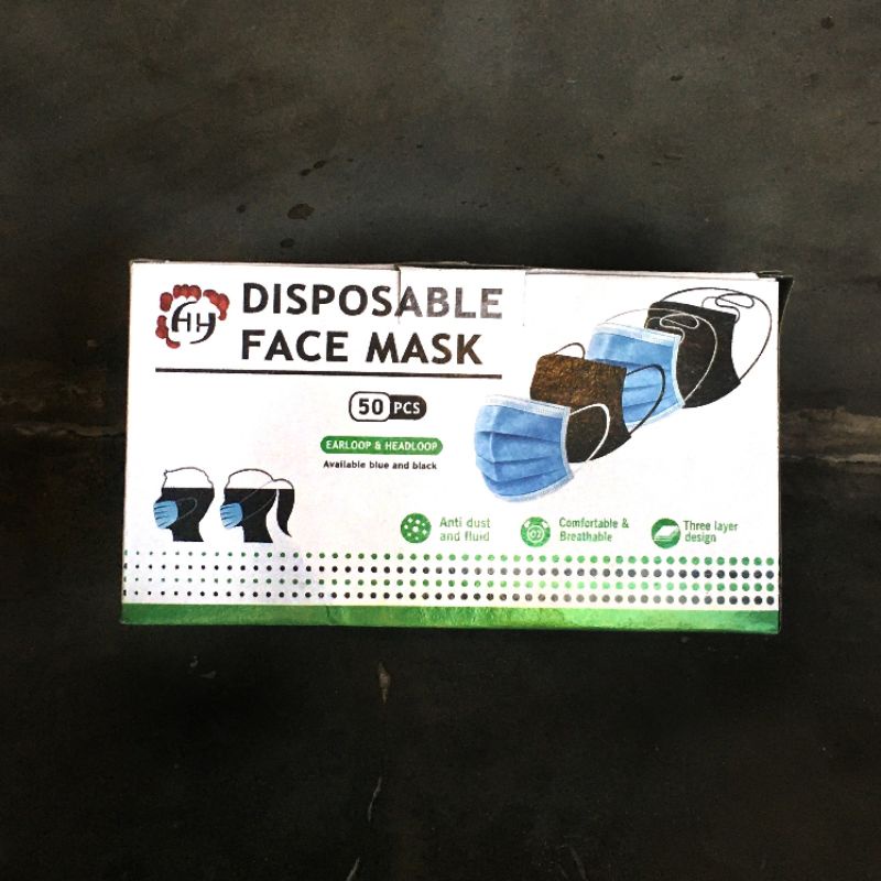 Murah Masker Mask Medis Disposable Biru Hitam Putih