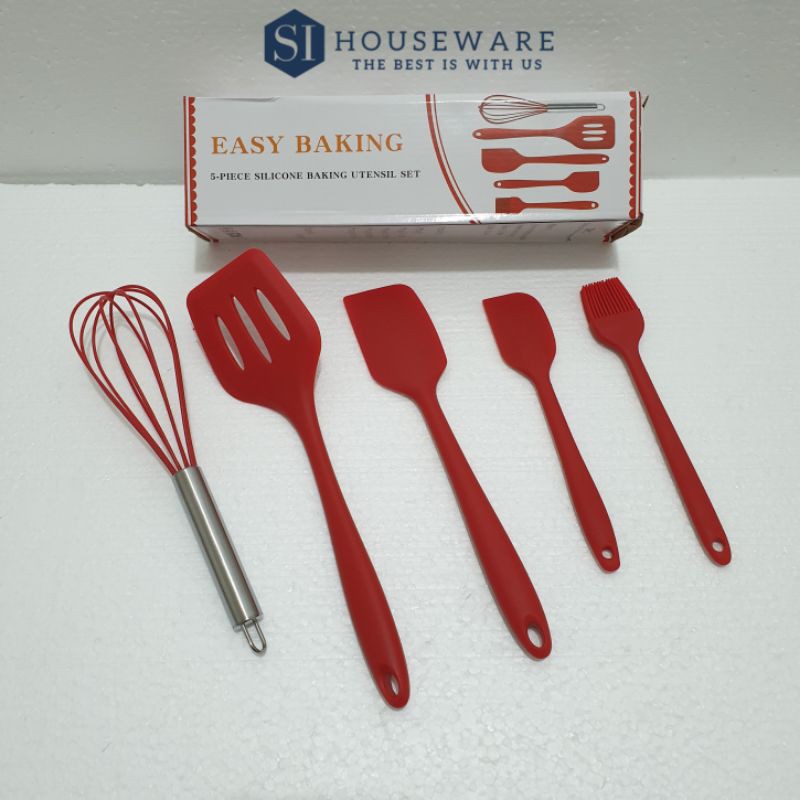 Baking Utensils Set / Alat Masak Silicon / Whisker / Spatula / Brush