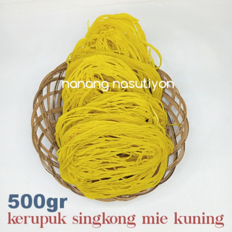 

Piscoklegit_ Krupuk / Kerupuk Singkong Mie Kuning Mentah Netto 500 Gram