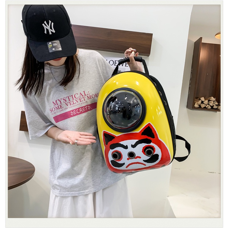 BAGRIOUS Tas Ransel Kucing Astronot Transparan Murah Pet Cargo Cat Bag Carrier Tas Gendong Kucing Travel Capsule Backpack Kapsul Tas Hewan Peliharaan Kelinci Hamster Sugar Glider Waterproof Anti Air Tempat Kandang TK-FC-8