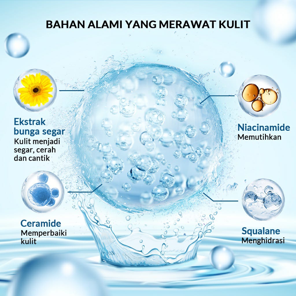 BIOAQUA Sheet Mask Masker Wajah Flowers Series (28g/pcs) Hydrating Essence Face Mask Brightening dan Anti Acne / BS