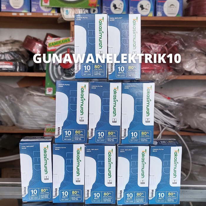 PAKET 10PCS LAMPU LED TAKASIMURAH BULB T 10 WATT, LED TAKASIMURAH 10W