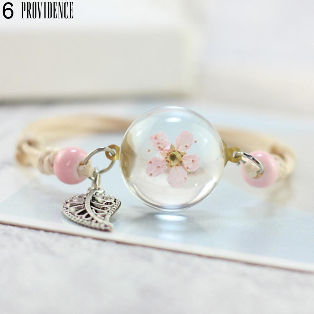 [Bayar Di Tempat]  Spesimen Tanaman Kering Gelang Kaca Bola Dandelion Gypsophila Girlfriends Hadiah