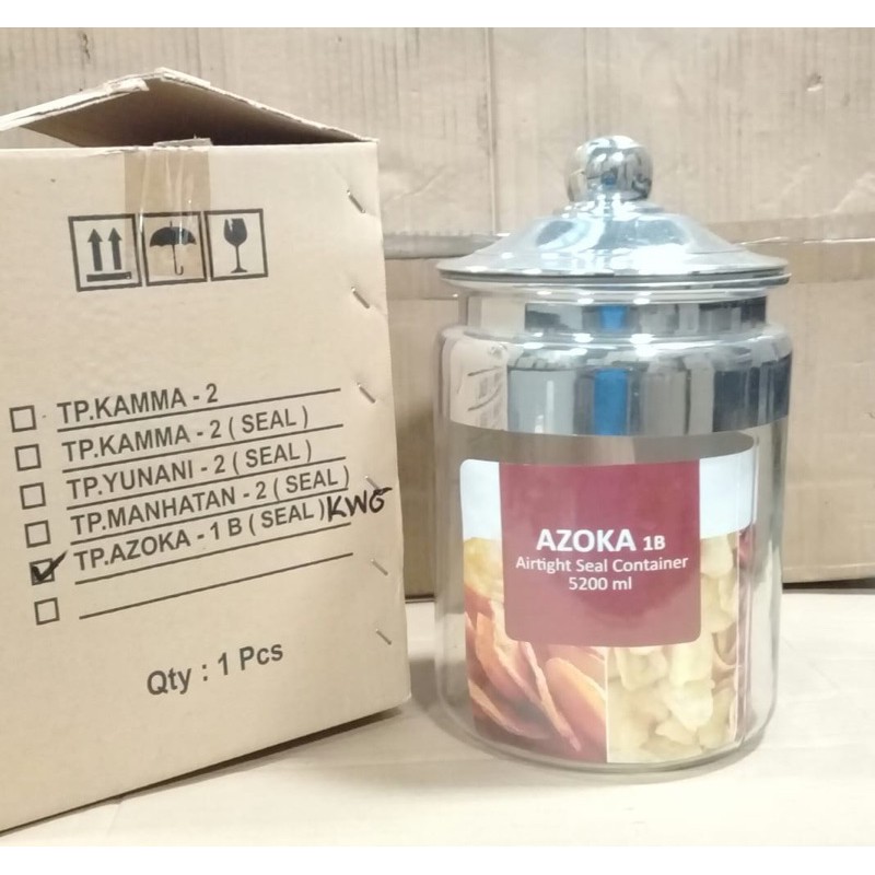 DLX Azoka 1B Toples Kaca Besar 5200ml 5 liter rose gold silver clear glass pesta cafe hotel resto