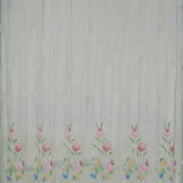 Gorden Vitrase Tulip/ Vitras/ Pitras/ Vitrage Murah Motif Tulip