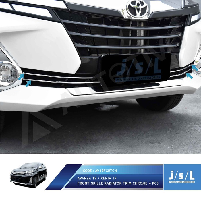 JSL Lis Grill Radiator Avanza / Xenia 2019 Front Grille Cover Chrome]