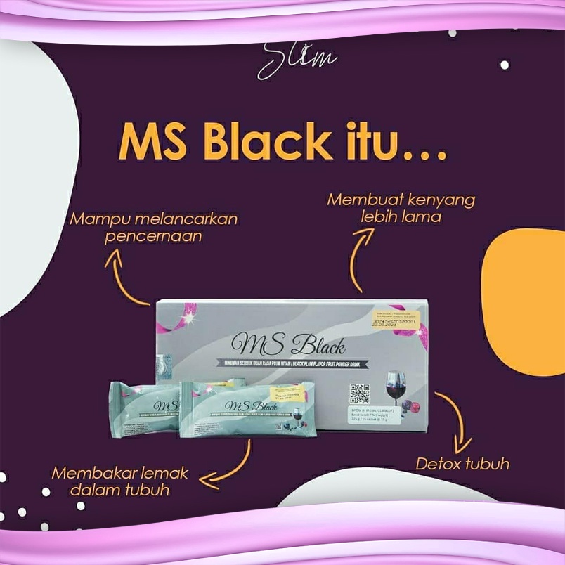 MS GLOW MS BLACK SLIMMING DRINK (Free Botol)