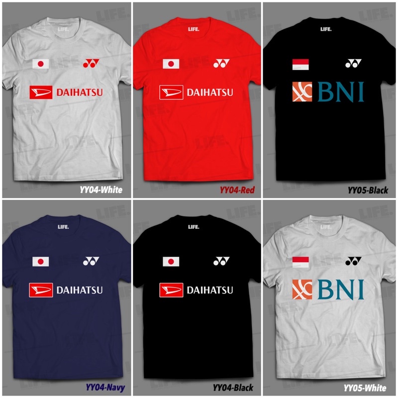 Tshirt Suporter Badminton Dewasa Kaos Baju Casual Katun Cotton Bulu Tangkis Badminton Bulutangkis De