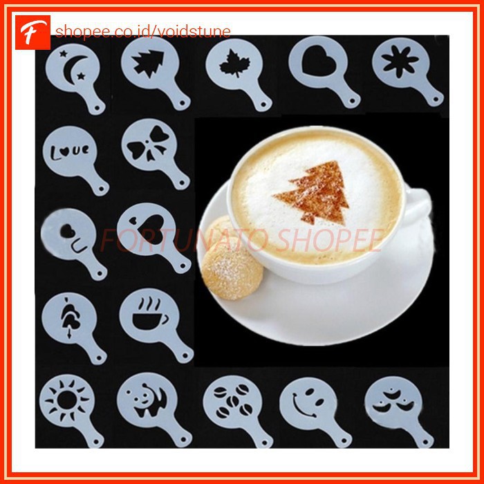 Cetakan Busa Foam Kopi Latte Art 16 PCS JJYE01 White Grab Medan