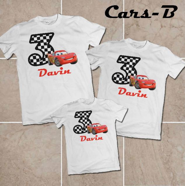 Kaos Cars kaos oblong pria wanita anak couple family custom