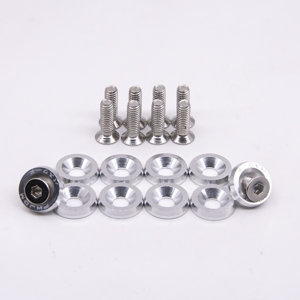 10pcs Washer Sekrup M6 Aluminum Untuk Pengencang Bumper Fender Mesin Mobil