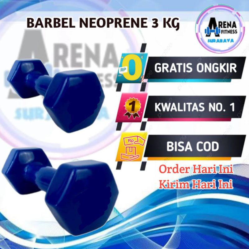 dumbel besi neoprane 3 kg dumbel neoprane 3 kg barbel 3kg