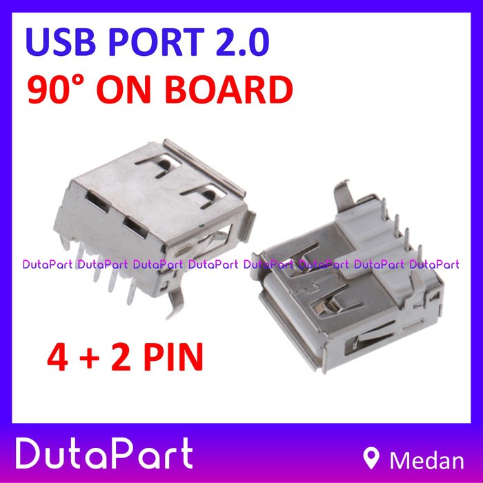 Socket USB Port 2.0 Female PCB Mount 4 Pin 90 Derajat Soket Konektor