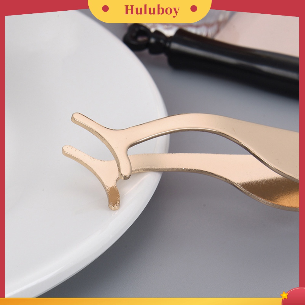 Huluboy Huluboy♡ Pinset Penjepit Bulu Mata Palsu Bahan Stainless Steel