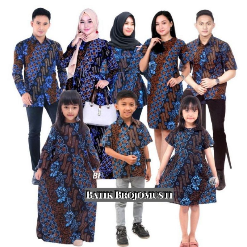 COUPLE BATIK AYAH DAN ANAK LAKI-LAKI LENGAN PENDEK - COUPLE BATIK KELUARGA KOMPLIT - SERAGAM