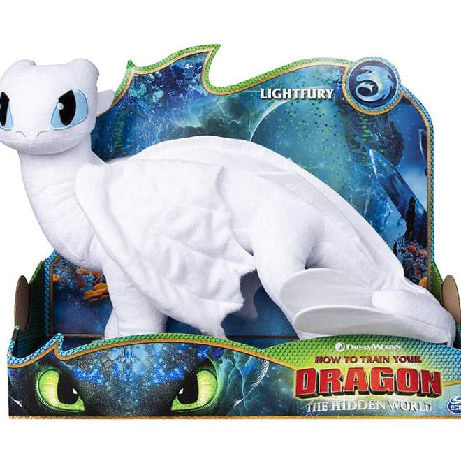 NEW PRODUK  HOW TO TRAIN YOUR DRAGON - HIDDEN WORLD - DELUXE LIGHTFURY PLUSH DOLL GROSIR