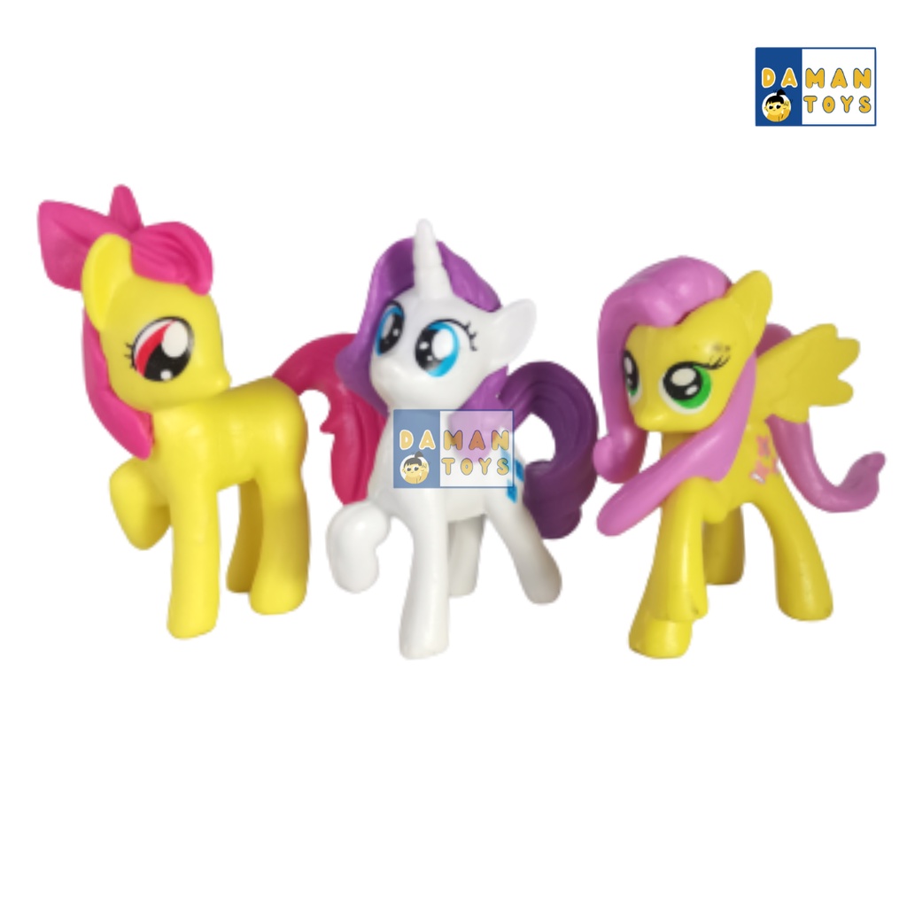 Action Figure My Little Pony 12pcs Pajangan Miniatur Mainan Hiasan Topper Kuda Poni