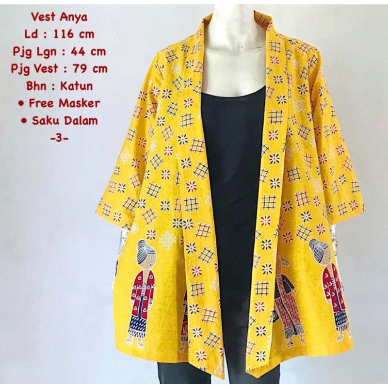 Vest anya #5 batik solo outer atasan kerja