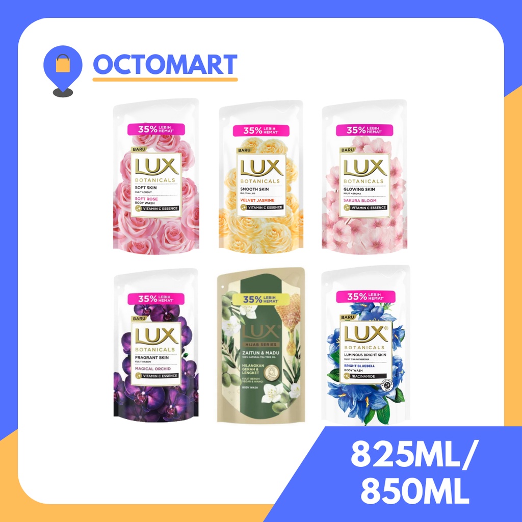 LUX Sabun Mandi Cair Refill 825ML Bodywash Body Wash Pembersih Badan Refill Sakura Bloom / Magical O