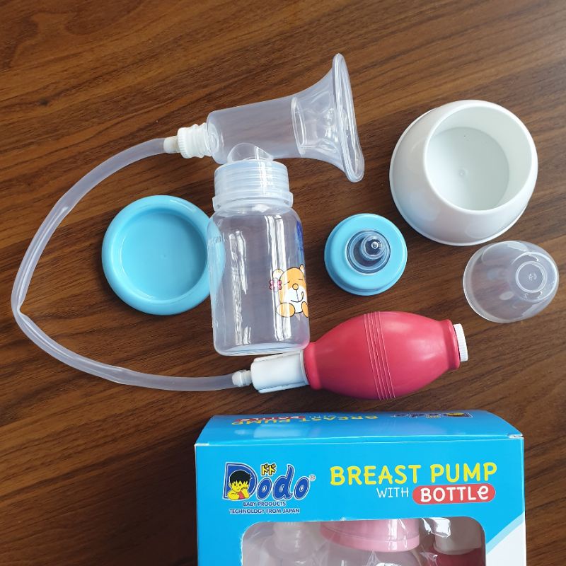 Set Breast Pump With Bottle Trumpet Type / Pompa Asi Manual Model Trompet Dodo