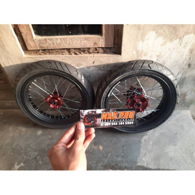Roda velg supermoto crf 150 full baru (tromol merah)