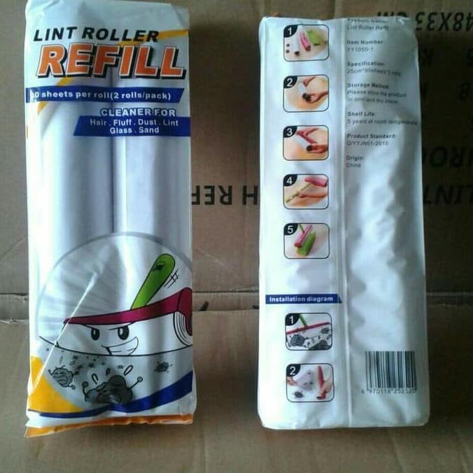 

Tj 003 Lint Roller Refill-UROCLEAN 90sheets per rol (2 roll/pack) Kode 1201