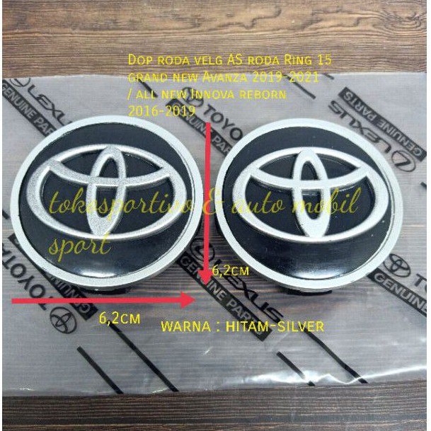 Dop roda Tutup As roda Tutup velg Tutup dop Toyota new Avanza Veloz innova Reborn 2020 hitam Ring 15