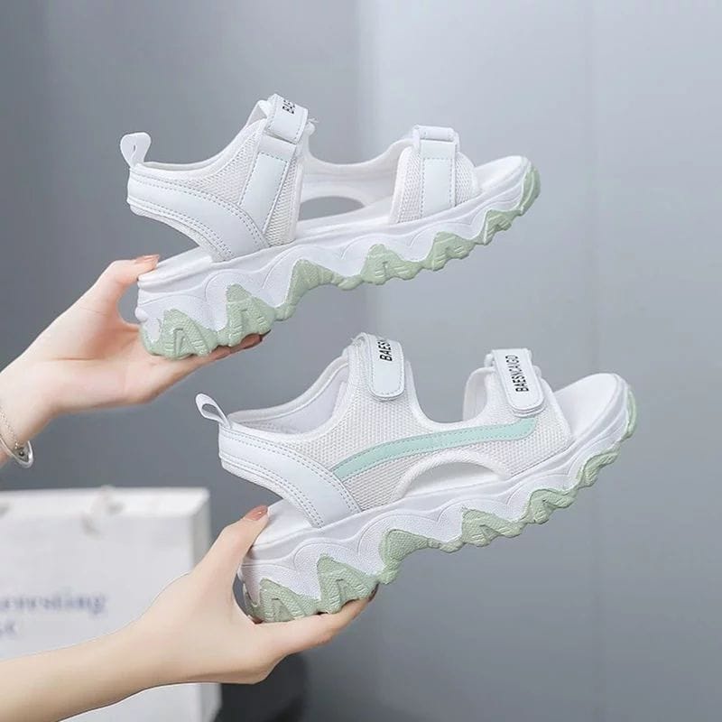 RK Collection - Sepatu Sandal Chungky Bergelombang Vilia