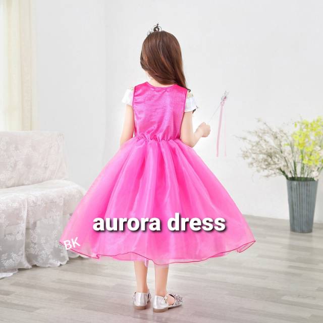 PRINCESS AURORA DRESS PINK / GAUN PESTA ULANG TAHUN ANAK BAJU