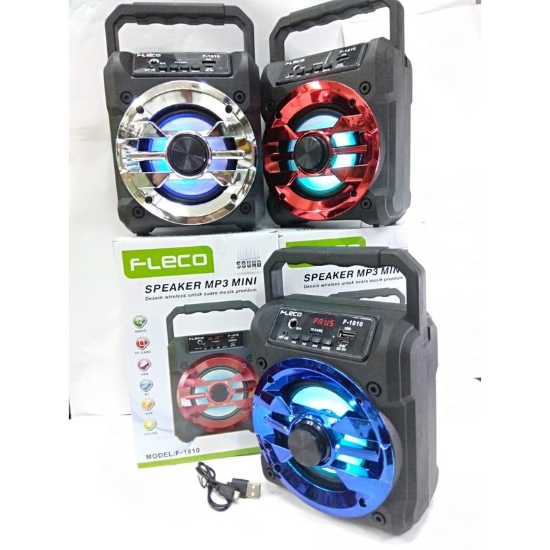 FLECO Speaker bluetooth mp3 fleco F-1810 / fleco F-1811 ( bisa colok mic Microphone )