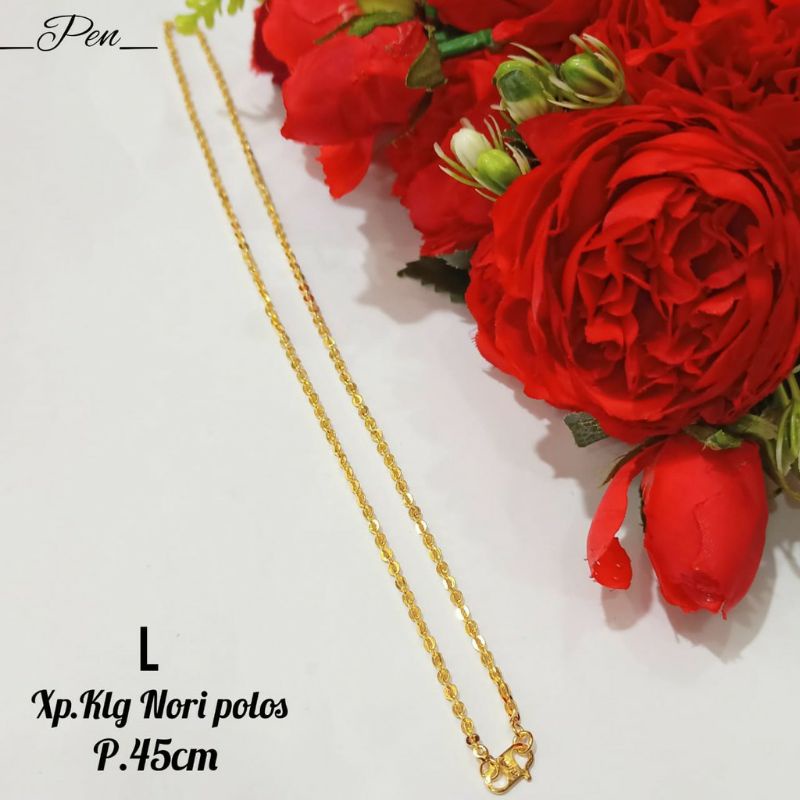 Fourfashion Kalung Dewasa Nori Polos GOLD Panjang 45CM Kekinian