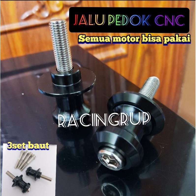 Baut Jalu Roller Paddock Pedok Accesories Baut 10 12 14 Ninja 250 Z250 RR mono R15 HITAM