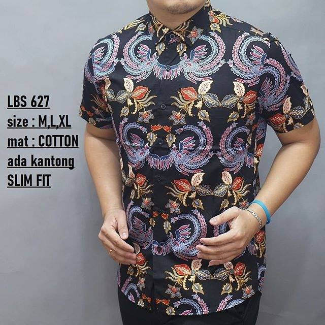 LUIGI BATIK PRIA SLIMFIT LENGAN PENDEK LBS 627