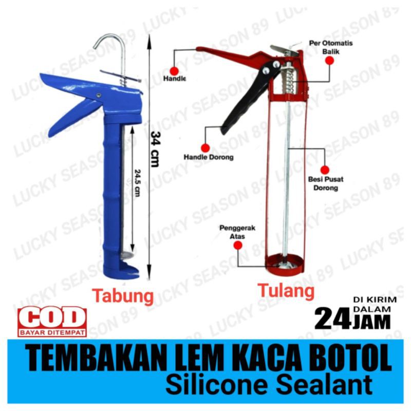 Tembakan Lem Kaca Botol Silicone Sealant