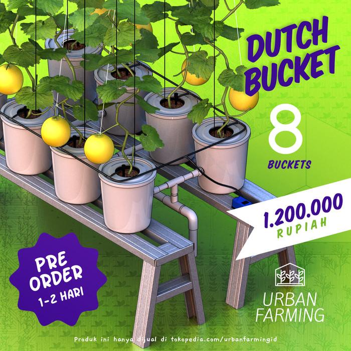 Panama Dutch Bucket Hydroponic System - 8Lubang Paket/Kit/Sistem/Hidroponik
