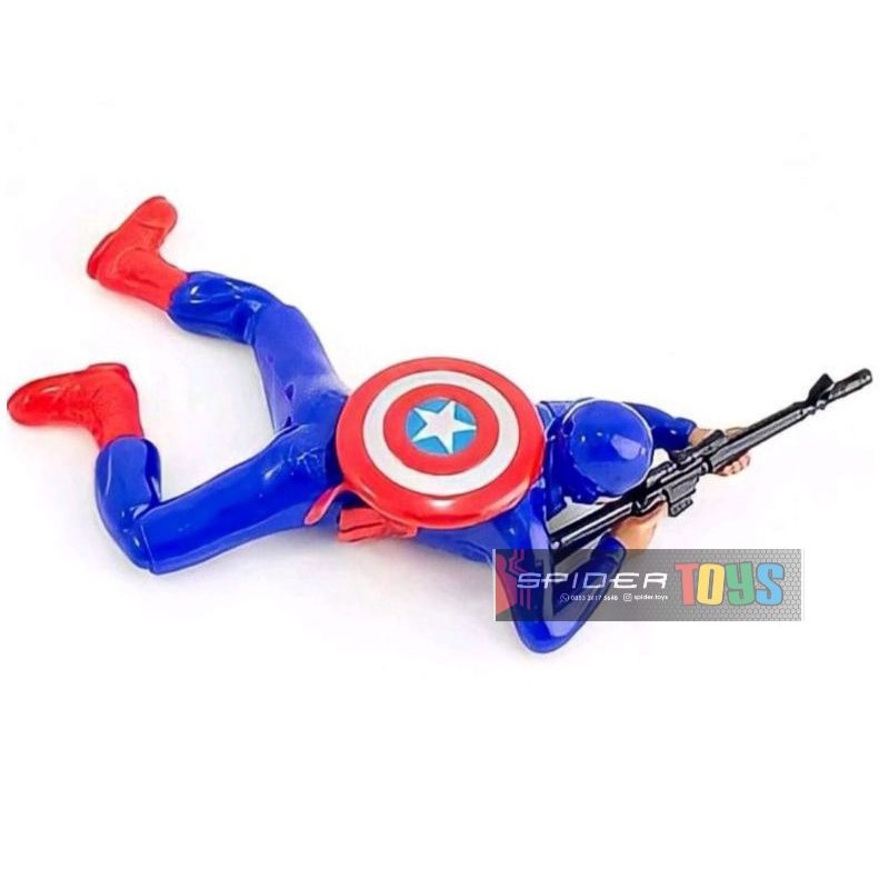 Mainan Tentara Super Hero Merayap Hulk Superman Spiderman Captain Amerika Merangkak Tiarap Murah