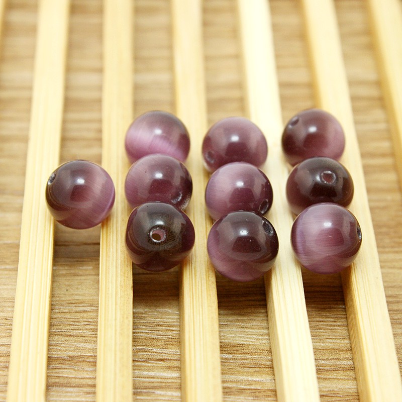 New 10 PCS/Lot 10 MM 9 Colors Available round glass Cat Eye Beads Loose Spacer Beads For Clothing Craft Making Accessories