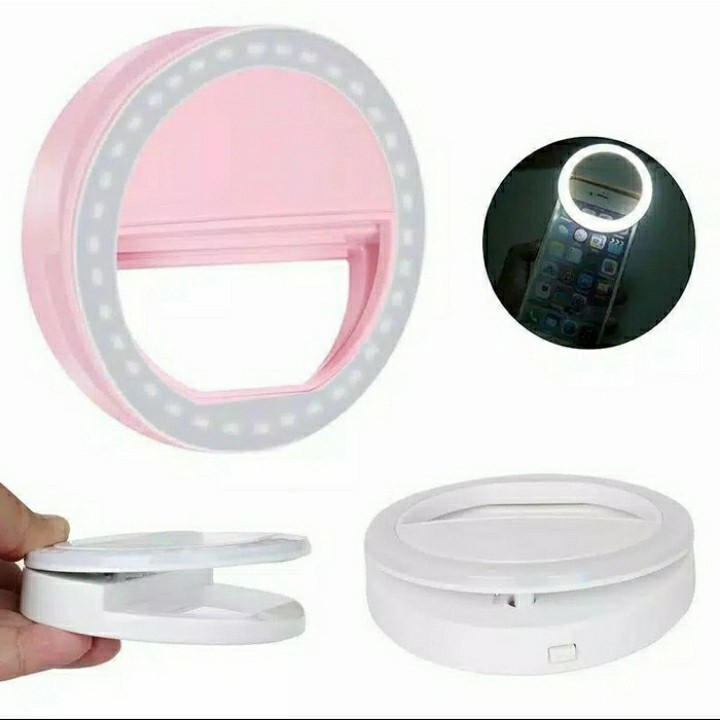 Selfie Ring Fill Light Lampu 3 Mode LED Selfie Rechargeable Charm Eyes