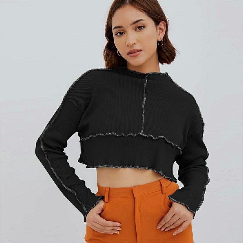 Kara Sweater Crop Top Rib