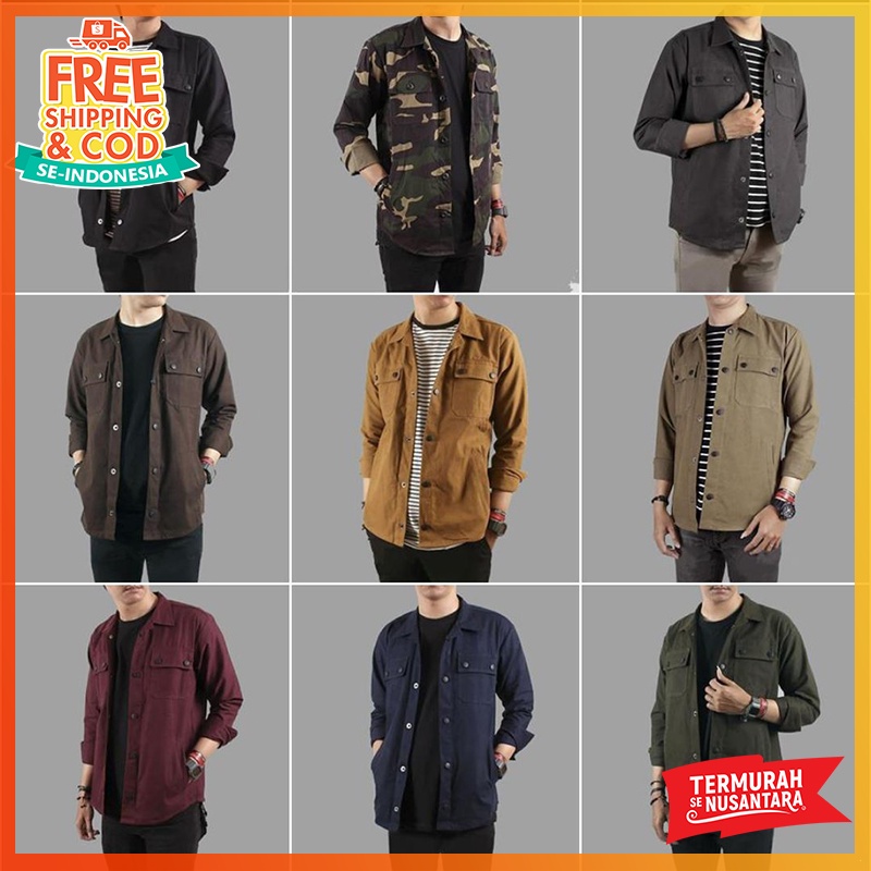 [BISA COD] JAKET KEMEJA SEMI PARKA BIG SIZE XXL SK2 / JAKET SEMIPARKA JUMBO / JAKET SEMI PARKA PRIA