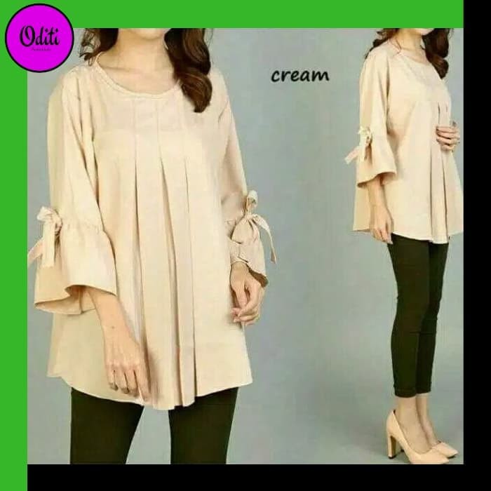 Atasan Wanita / Blouse Wanita Kekinian 956 - Cream