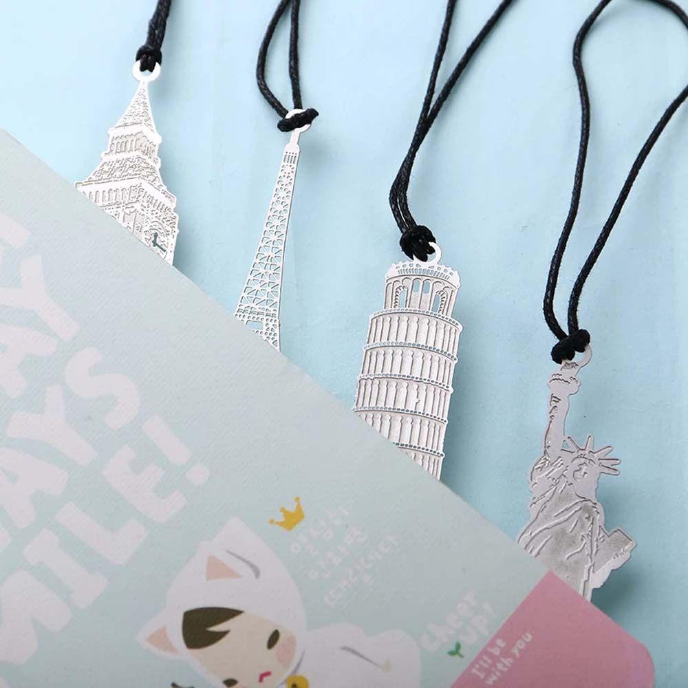 Lanfy Big Ben Bookmark Hadiah Guru Perlengkapan Belajar Klip Kertas Bangunan Pemodelan Tanda Buku Vintage Menara Eiffel