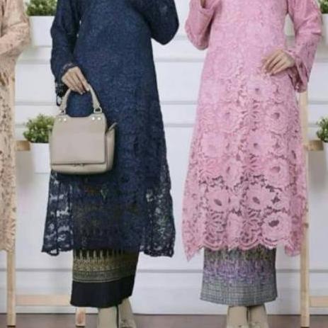 ☟ KEBAYA MODERN TUNIK BROKAT ATASAN ֍