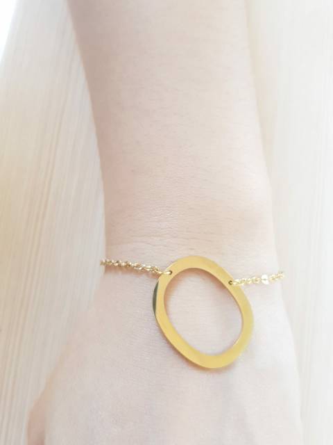 GELANG GOLD inisial / Gelang huruf / Gelang titanium gold / Gelang huruf titanium Antikarat import