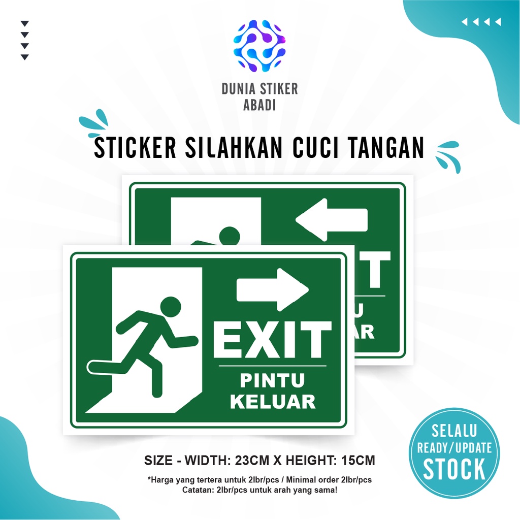 

Stiker EXIT / Pintu Keluar (23x15cm) - Per/2 lembar