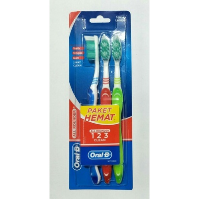 ORAL-B SIKAT GIGI 3 PCS/centraltrenggalek