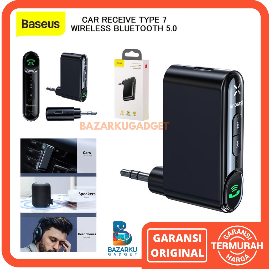 Jual Baseus Type 7 AUX Car Wireless Receive Audio Mobil Bluetooth Car 5
