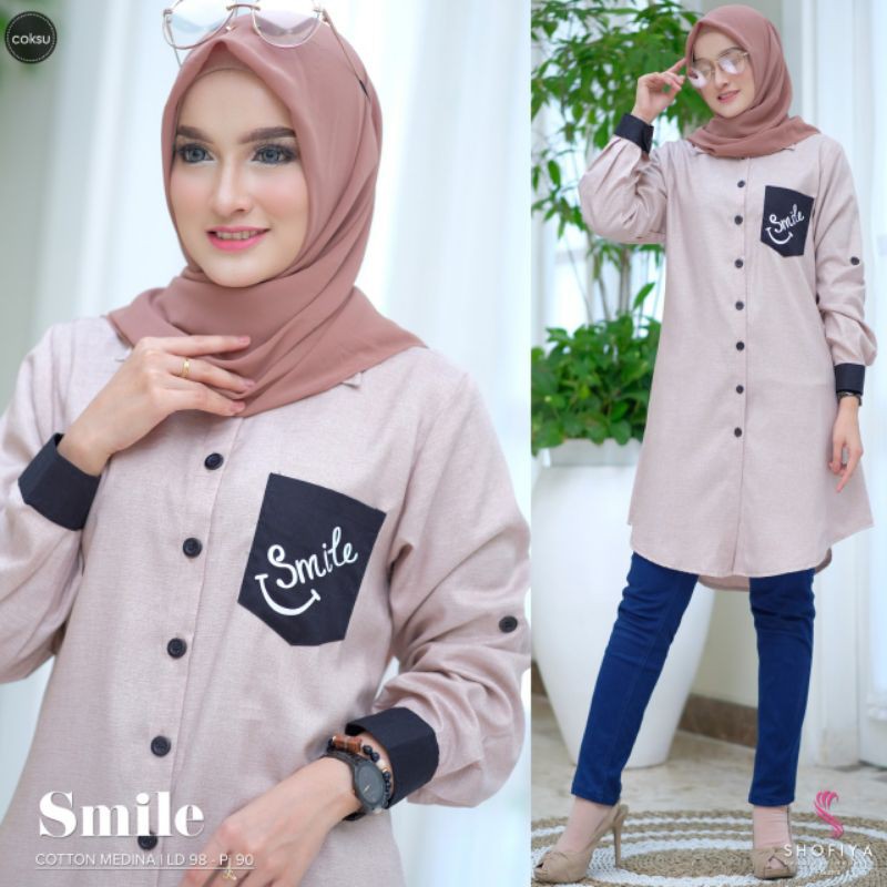 Baju muslim wanita terbaru // Smile Tunik // Atasan Murah grosir
