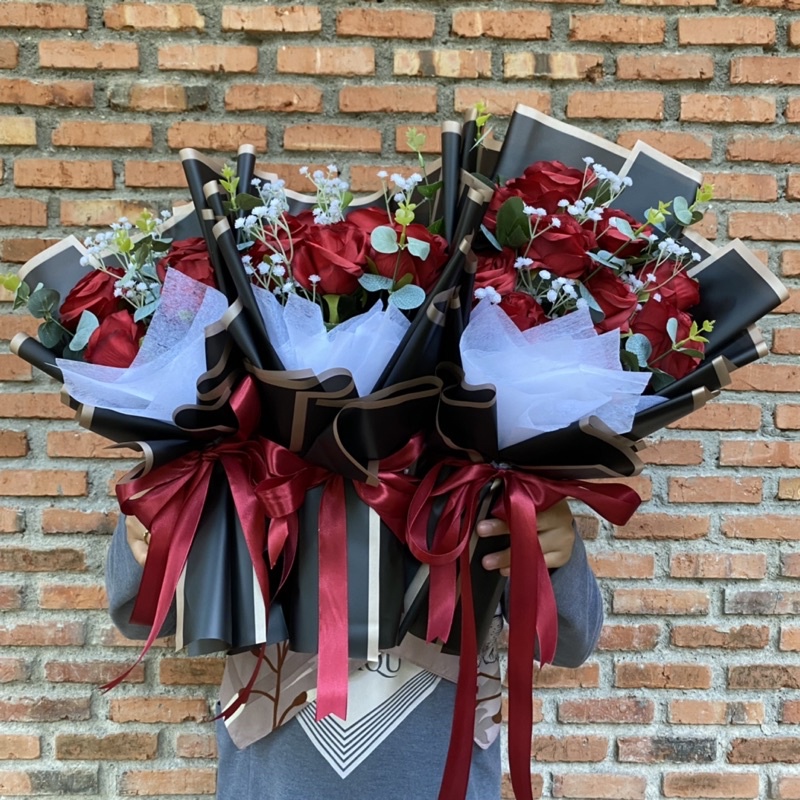 Buket Bunga Wisuda Graduation Lamaran Mawar Caspea Premium Ready Siap Kirim